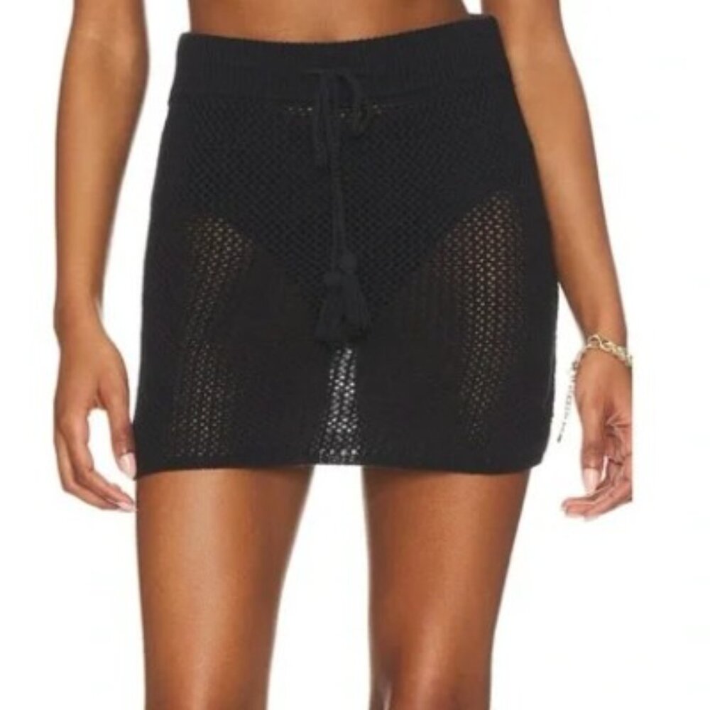 NWT L*Space Coast Is Clear Cotton Crochet Swim Cover-Up Skirt